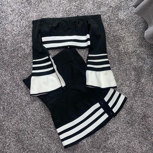 Black & White 2 Piece Skirt Set